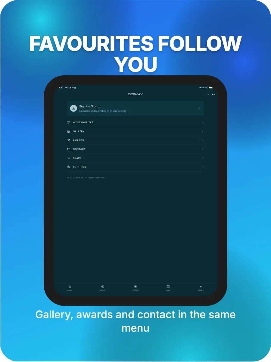 Favourites on iPad